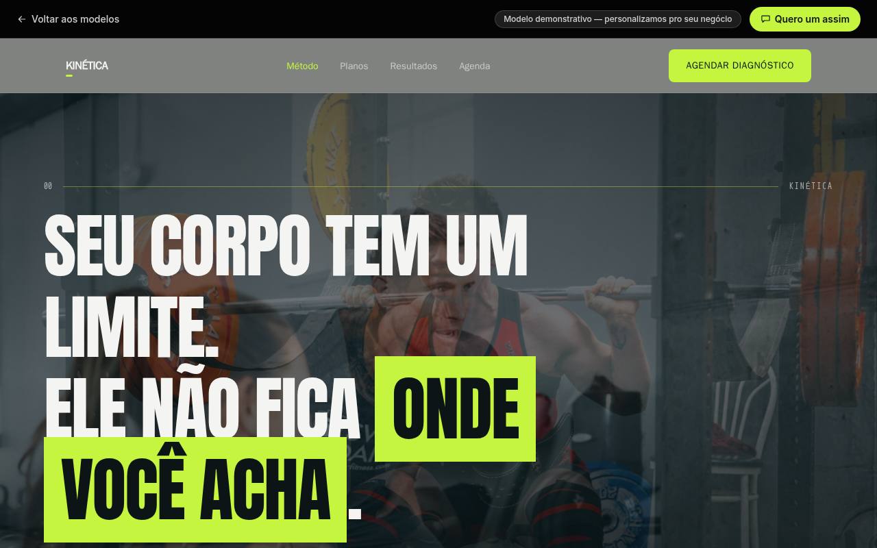 Prévia do site Kinética — Personal Trainer & Performance
