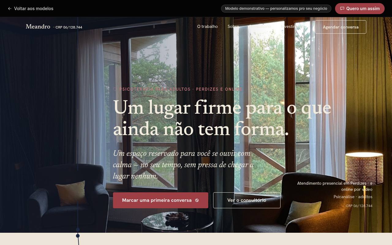 Prévia do site Meandro — Psicologia Clínica